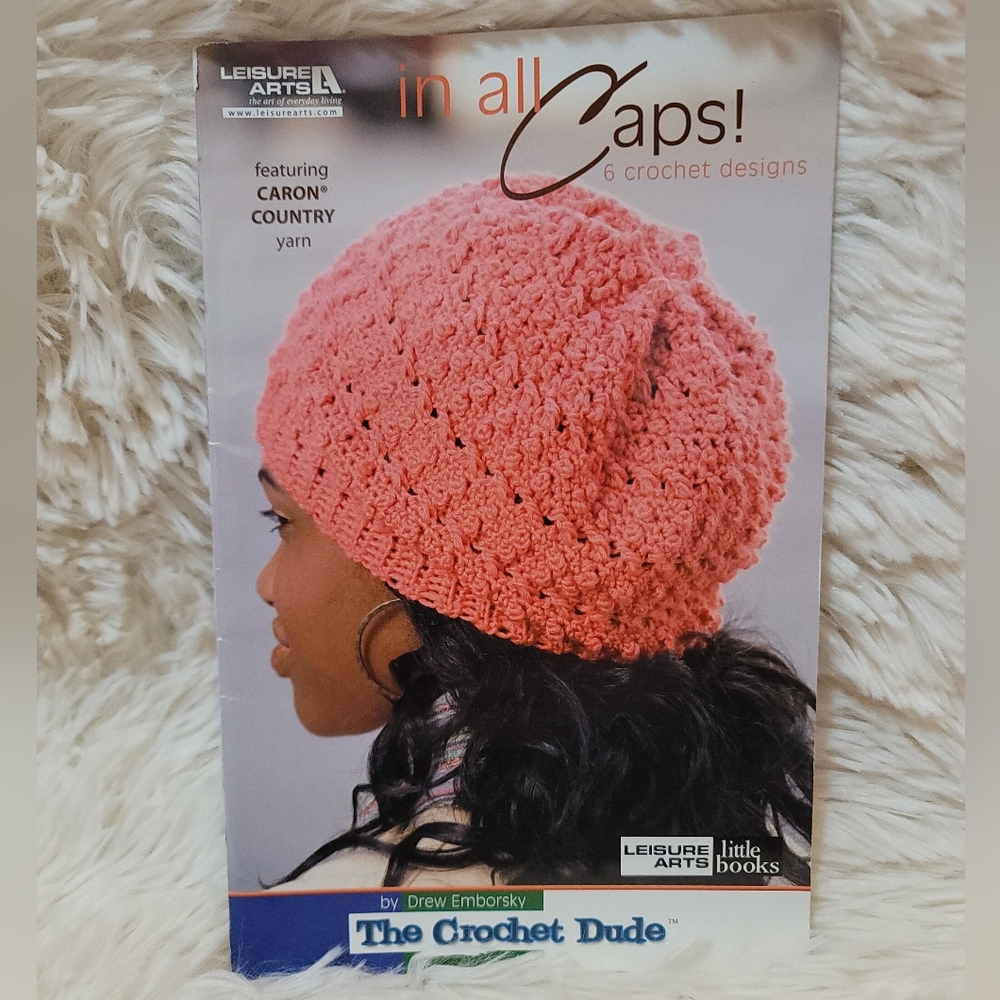 Leisure Arts The Crochet Dude In All Caps Book, crafts, hats, Beanies